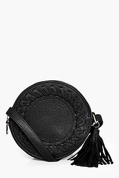 Boohoo Kerry Whipstitch Drum Cross Body Bag
