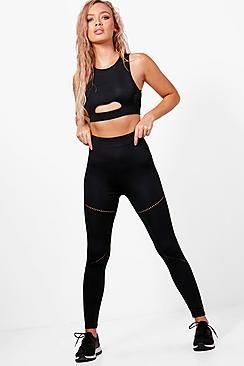 Boohoo Freya Fit Laser Cut High Waisted Running Leggings