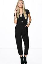 Boohoo Hetty Capped Sleeve Wrap Jumpsuit