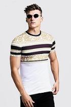 Boohoo Muscle Fit T-shirt In Stripe Baroque