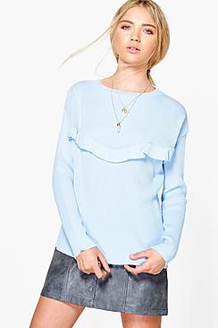 Boohoo Hannah Ruffle Yoke Jumper