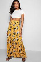 Boohoo Rosie Button Through Woven Floral Maxi Skirt