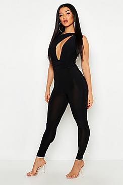 Boohoo One Shoulder Cut Out Jumpsuit
