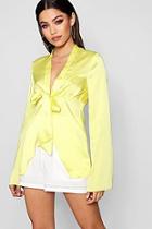 Boohoo Flare Sleeve Tie Front Kimono