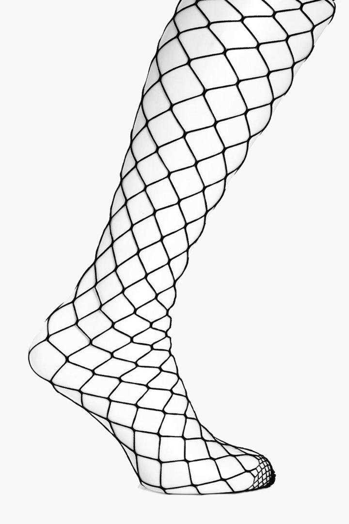 Boohoo Plus Lisa Fishnet Black Tights Black