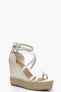Boohoo Ella Strappy Espadrille Wedges