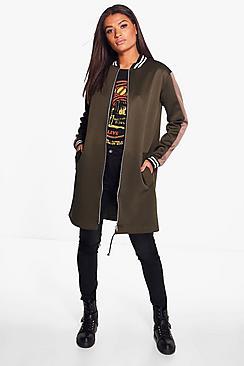 Boohoo Megan Stripe Bomber Jacket