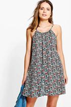 Boohoo Katie Printed Swing Dress Multi
