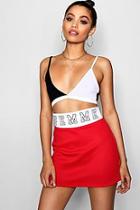 Boohoo Leona Femme Slogan Waistband Mini Skirt
