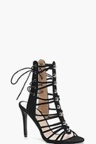 Boohoo Amy Cage Lace Up Back Gladiator Sandals