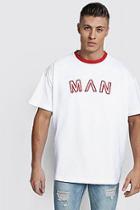 Boohoo Oversized Man 3d Embroidered T-shirt