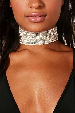 Boohoo Sophia Statement Layered Diamante Choker