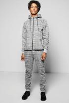 Boohoo Space Dye Hoodie With Scoop Hem Tracksuit Grey