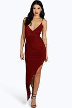 Boohoo Helen Asymmetric Cross Front Strappy Dress