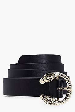 Boohoo Lexi Snake Buckle Boyfriend Belt