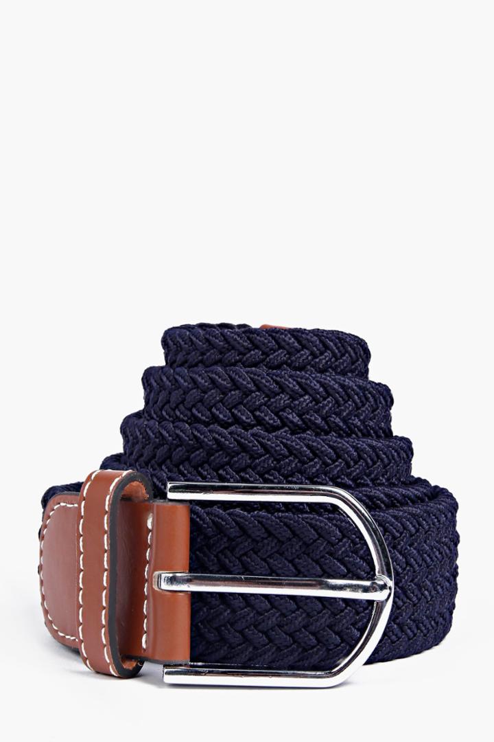 Boohoo Woven Elasticated Belt Navy