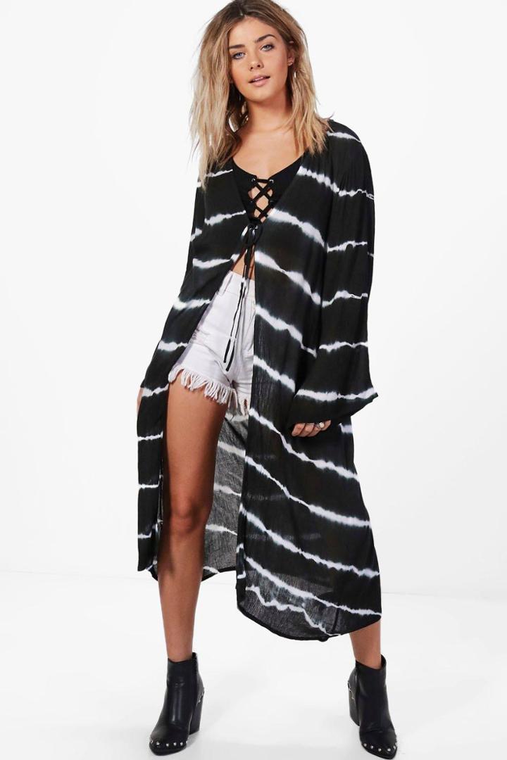 Boohoo Molly Tie Dye Woven Kimono Multi