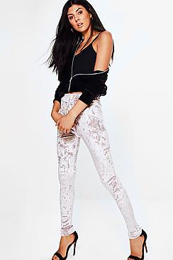 Boohoo Nevada Crushed Velvet High Waist Leggings