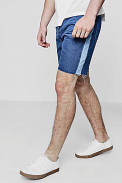 Boohoo Loose Fit Side Panelled Skater Denim Shorts