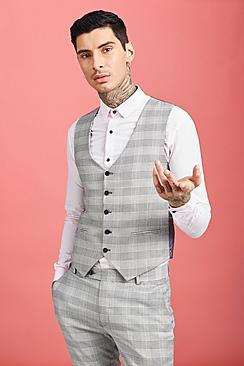 Boohoo Prince Of Wales Check Waistcoat
