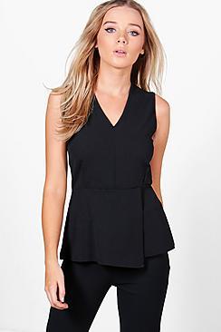 Boohoo Charlotte Fitted Peplum Top