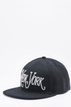 Boohoo Black New York Embroidered Snap Back Cap Black