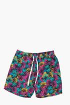 Boohoo Tropical Print Swim Shorts Turquoise