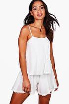 Boohoo Alexia Double Layer Beach Playsuit