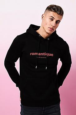 Boohoo Valentines Romantic Printed Hoodie