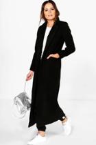 Boohoo Keira Maxi Length Tailored Coat Black
