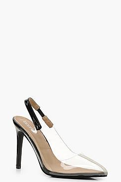 Boohoo Clear Sling Back Court Shoes