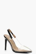 Boohoo Clear Sling Back Court Shoes