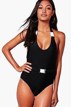 Boohoo Buckle Detail Swimsuit