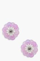Boohoo Rosie Diamante Floral Sequin Stud Earrings