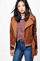 Boohoo Petite Yani Cropped Aviator Fur Lined Jacket