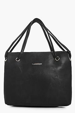 Boohoo Kirsten Basic Eyelet And Straps Day Bag