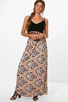 Boohoo Eleni Bright Print  Maxi Skirt