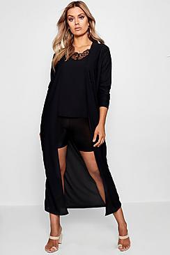 Boohoo Plus Sarah Textured Longline Duster