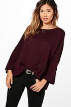 Boohoo Lucie Wide Sleeve Cropped Hem Jumper