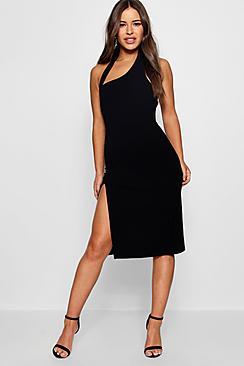 Boohoo Petite Amy Asymmetric Split Front Bodycon Dress