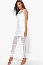 Boohoo Tall Narla Grid Print Maxi Dress