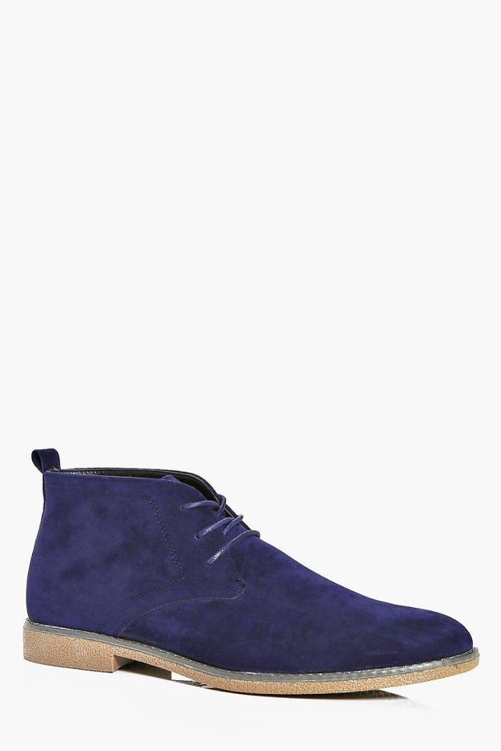 Boohoo Suedette Desert Boots Navy