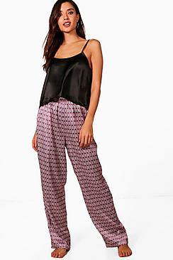 Boohoo Skyler Moroccan Print Cami & Trouser Set