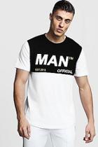 Boohoo Colour Block Man Official Curve Hem T-shirt