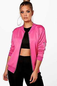 Boohoo Plus Casey Scuba Bomber Jacket