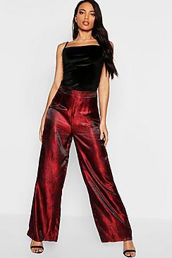 Boohoo Leopard Jaquard Wide Leg Trouser