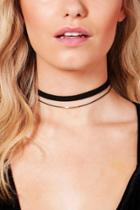 Boohoo Georgia Double Layered Bar Detail Choker Black