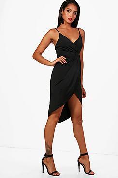 Boohoo Natalie Plunge Wrap Detail Midi Dress
