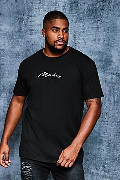Boohoo Big And Tall Disney Mickey Signature T-shirt