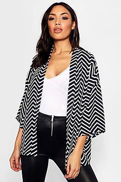 Boohoo Chevron Print Kimono